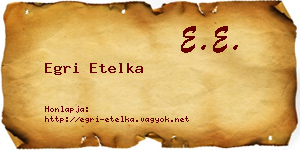 Egri Etelka névjegykártya